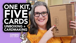 Lets unbox the latest card kit from SimonSaysStamp and make FIVE cards [upl. by Amuh]