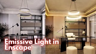 Emissive light in Enscape howto create emissive material in enscape sketchup tutorial beginners [upl. by Yrrem]