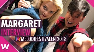 Interview Margaret quotIn My Cabanaquot  Melodifestivalen 2018 Gothenburg [upl. by Weihs410]