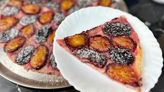 TARTE FEUILLETÉE FINE AUX PRUNES express avec seulement 4 ingrédients 👌🏻 [upl. by Suillenroc986]