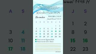 ﷽ Kalender Puasa Bulan November kalender puasa kalenderpuasa kalender2024 kalenderpuasasunnah [upl. by Kolb]