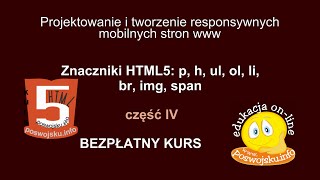 Znaczniki HTML 5 Jak zrobić responsywną stronę www  cz IV szkolenie kurse [upl. by Tindall]