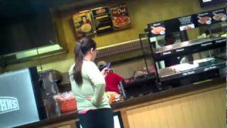 LSU crazy customer girl freaks out over pizza [upl. by Ahtamat]