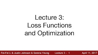 Lecture 3  Loss Functions and Optimization [upl. by Elephus845]