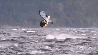 Bård Sætre Windsurfing in Fjord of Norway [upl. by Lletnuahs542]