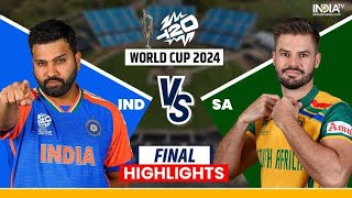 T20 would cup 2024 final  Ind vs sa  highlights of India🇮🇳 win [upl. by Ahsiemac]