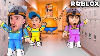 FUGA DA ESCOLA NO ROBLOX COM MARCOS E LAURA  Brancoala Games [upl. by Zulch]