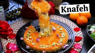 KNAFEH Kunafa or Kunefe  in 5 EASY STEPS Knafeh  Famous Middle Eastern Dessert with Cheese 🤤 [upl. by Saidel]