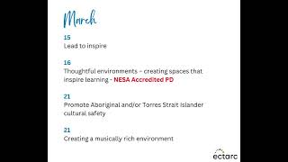 2023 ECTARC Live Webinar Calendar  professional development for ECEC amp OSHC educators and leaders [upl. by Anelra]