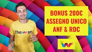 BONUS 200 EURO RDC ESCLUSI ANF e beffa INPS ASSEGNO UNICO [upl. by Eleonora321]