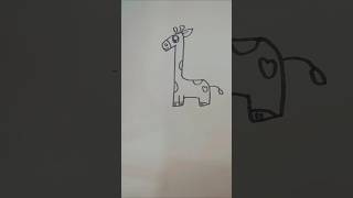 How to draw giraffe very easy drawing art sketch shortsviralviralshort viralshorts [upl. by Ahsenod]