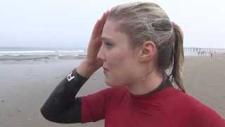 KCOYS CLAIRE ANDERSON LEARNS TO SURF AT PISMO BEACH [upl. by Ahsein632]