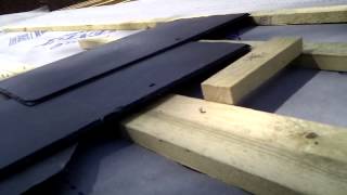 setting out the first row of slates on a pitched roof [upl. by Binny]