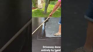 Sealcoating a driveway by hand [upl. by Releehw25]