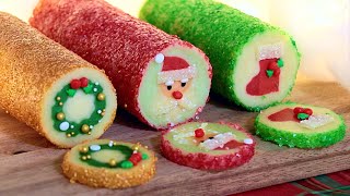 Christmas Cookies 🎅🏼 SLICE amp BAKE Santa boots amp wreath cookies  Holiday Cookies Recipe [upl. by Rentschler]