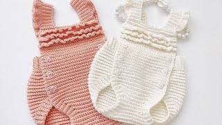 crochet baby Romper designs idea Bintescrochet [upl. by Anecuza]