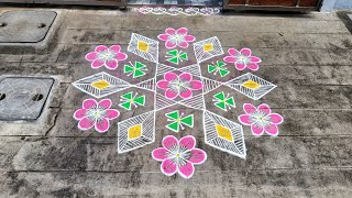 179 Aipasi Madham Kolam  Star Kolam And Flower Rangoli amp Special Rangoli  Ep 296 [upl. by Inaffets37]