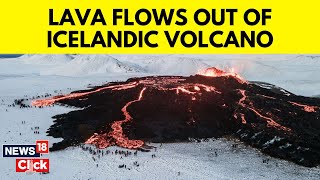 Icelandic Volcano Is Sending Lava Towards A Nearby Community Again  Iceland Volcano Lava  N18V [upl. by Esoryram895]