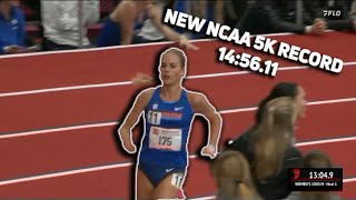 Parker Valby New NCAA Indoor 5000m Record 145611 [upl. by Pricilla]