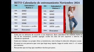 Calendario de entrenamiento Noviembre 2024 [upl. by Lorac949]