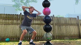 Stacking Bowling Balls Challenge  Thats Amazing [upl. by Asiulairam]