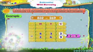 Learn Grade 3  Maths  Subtraction With Borrowing [upl. by Locklin]