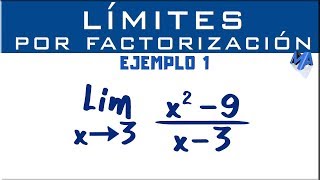 Solución de límites por factorización  Ejemplo 1 [upl. by Loggia855]