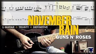 November Rain  Guitar Cover Tab  Guitar Solo Lesson  Backing Track with Vocals 🎸 GUNS N ROSES [upl. by Lindly909]