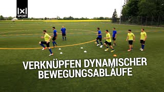 FußballLaufschule Übung zur Verknüpfung verschiedener Laufelemente [upl. by Dail]