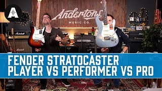 Fender Stratocaster Player vs Performer vs Professional  What are the differences [upl. by Annai]