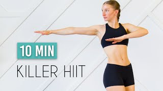 10 MIN KILLER HIIT Full Body Workout No Equipment No Repeats [upl. by Bartosch]