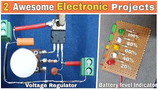 2Awesome Electronic Project 40 Voltage Regulator 12v Battery backup level indicator Circuit Tamil [upl. by Bert142]