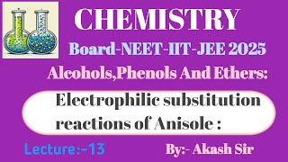 Electrophilic substitution reactions of Anisole  class12chemistry alcoholsphenolsandethers [upl. by Castera]