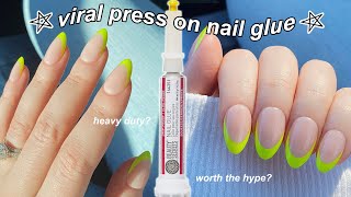 TESTING THE VIRAL 7 PRESS ON NAIL GLUE  The Beauty Vault [upl. by Crosby]