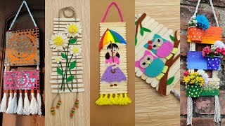 5 Best Wall Hanging Craft IdeasBeautiful Wall Hanging With Icecream SticksDiwali Home Decor [upl. by Sitto]