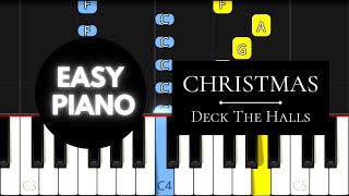 Deck The Halls EASY Piano Tutorial  Christmas [upl. by Uolymme]