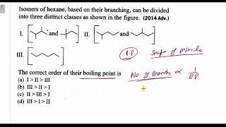 Isomers of hexane based on their branching can be divided into three distinct classes as shown in [upl. by Allecnirp]