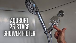 AQUSOFT 25Stage Advanced Water Filter for Shower Head [upl. by Edmea779]