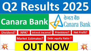 CANARA BANK Q2 results 2025  CANARA BANK results today  CANARA BANK Share News  CANARA BANK Share [upl. by Richards]