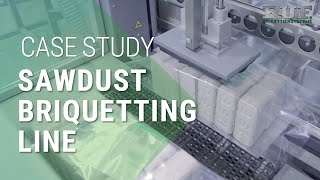 Briquetting line sawdust  Wood briquette machine case study [upl. by Borman]