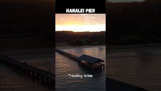 Hanalei Pier Sunrise DRONE FOOTAGE  Hanalei Bay Kauai hanaleibay [upl. by Macmillan]