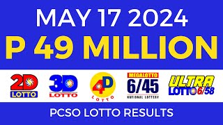 Lotto Result Today 9pm May 17 2024  Complete Details [upl. by Farmann]