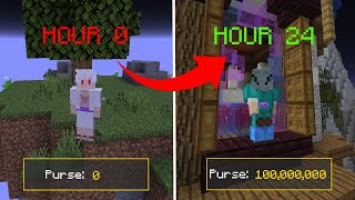 NOOB GOES FROM 0 To 100 MILLION in 24 HOURS Hypixel Skyblock BEGINNER TO BILLIONAIRE Ep 2 [upl. by Isaacson714]