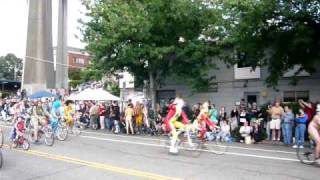 Freemont Summer Solstice Parade  Painted Bicyclists [upl. by Schrader51]