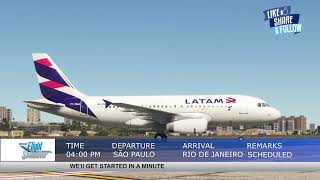 LIVE at IVAO  Full ATC from Sao Paulo to Rio [upl. by Langsdon]