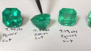 Examples of high quality and low quality emerald gemstones [upl. by Aidnama]