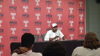 Temple Coach Stan Drayton Postgame vs Utah State 92124 [upl. by Tirrej]