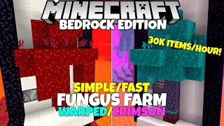 Minecraft Bedrock FUNGUS TREE FARM Tutorial CrimsonWarped Fungus Farm MCPE Xbox PC PS4 [upl. by Evol526]