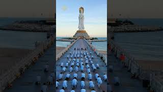 Buddhist Monks and Prayers at Guanyin of Nanshan  Sanya Hainan China shorts [upl. by Kessiah]