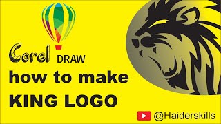 how to create king logo design  create a king logo design  CorelDraw graphics designing [upl. by Oringas783]